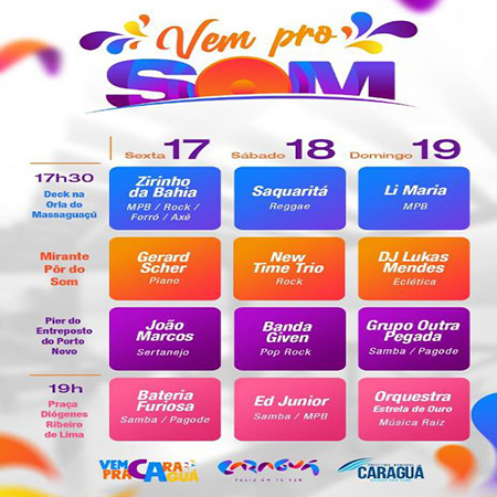 Programação do Projeto Vem Pro Som em Caraguatatuba